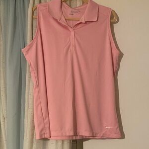 Nike Women's Pink Sleeveless Polo Top